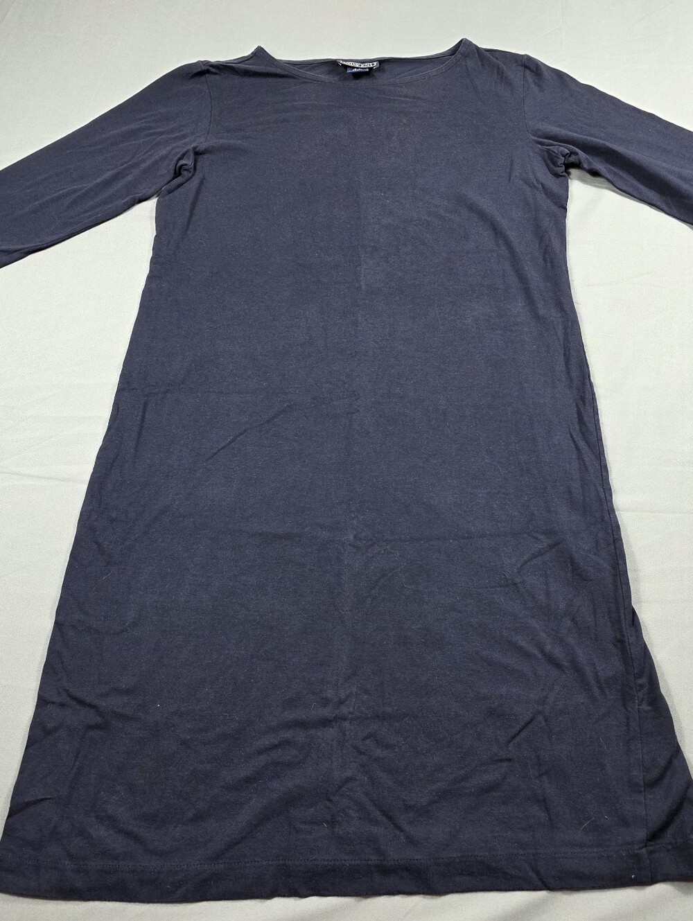 Lands' End 3/4 Sleeve Dress Petite Size XS NAVY/Dark Color Straight Line Dress